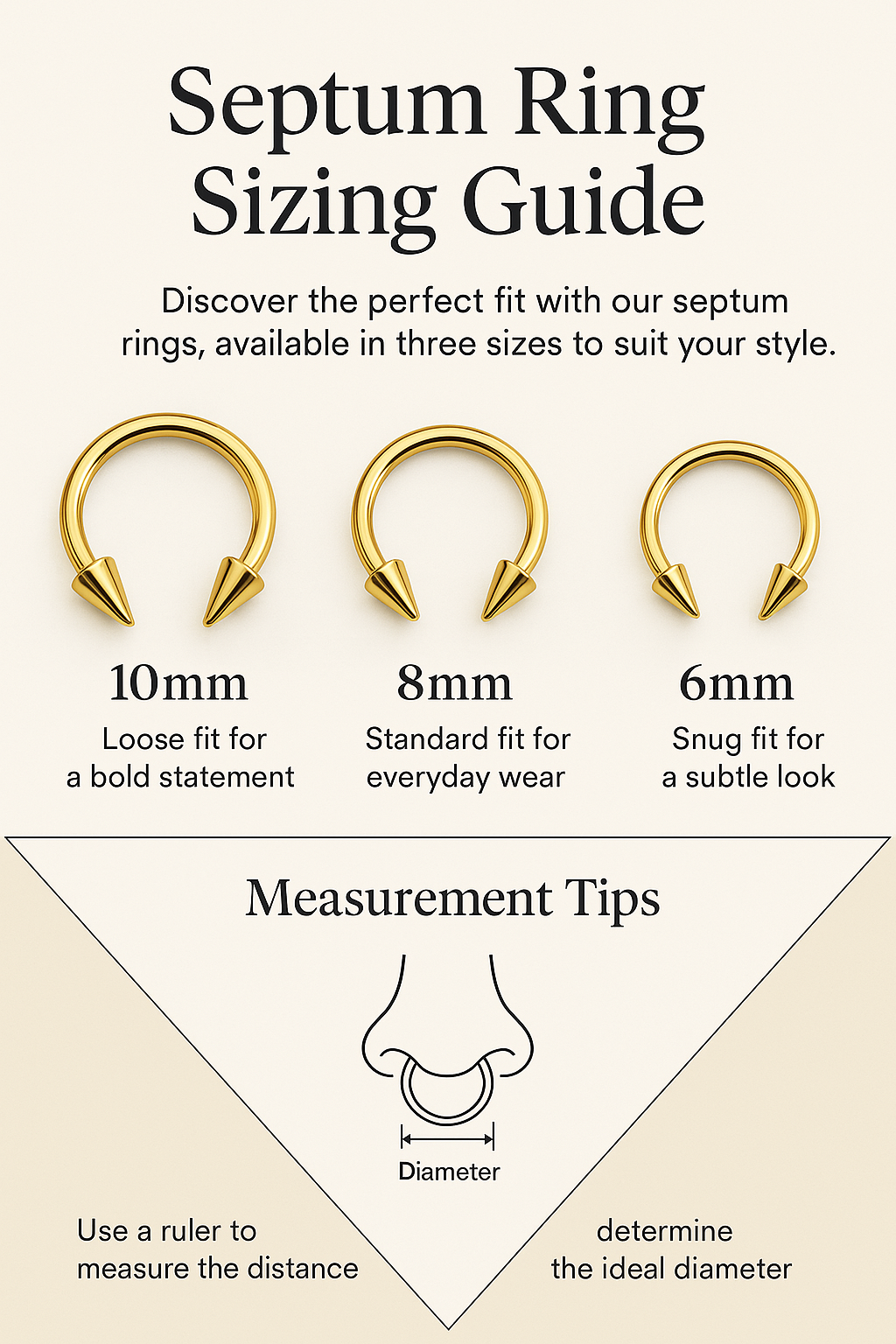 Cone Barbell Horseshoe Septum Piercing/ Nose Ring