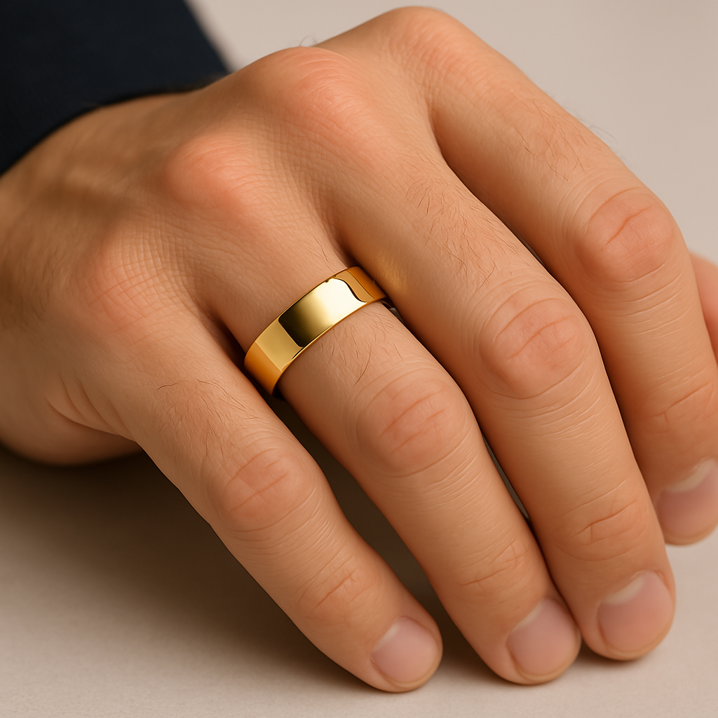Simple Minimalist Dainty Gold Thick Ring