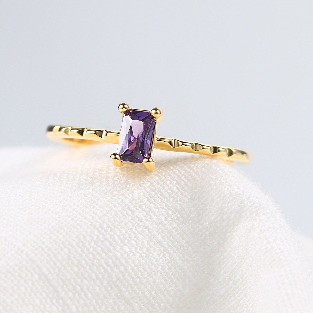 Purple Zircon Gemstone Ring