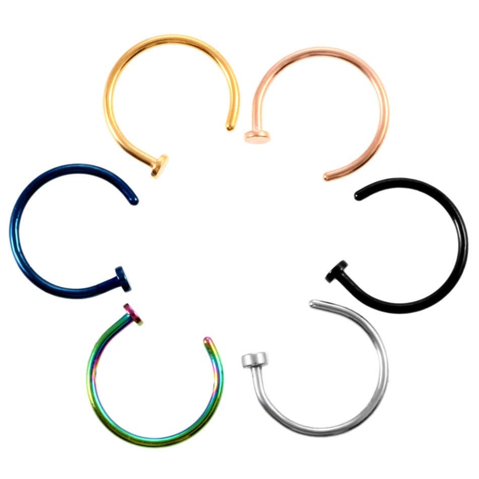 Fake Nose Ring, Faux Nose/Lip Hoop Piercing, 6mm 8mm 10mm, Gold, Silver, Rainbow, Blue, Black, Rose Gold, UK Seller, Same Day Despatch