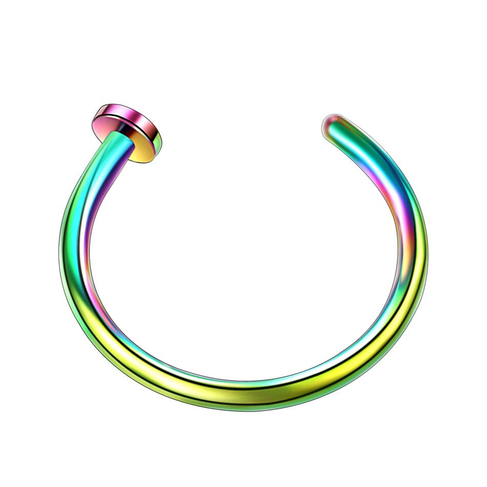 Fake Nose Ring, Faux Nose/Lip Hoop Piercing, 6mm 8mm 10mm, Gold, Silver, Rainbow, Blue, Black, Rose Gold, UK Seller, Same Day Despatch