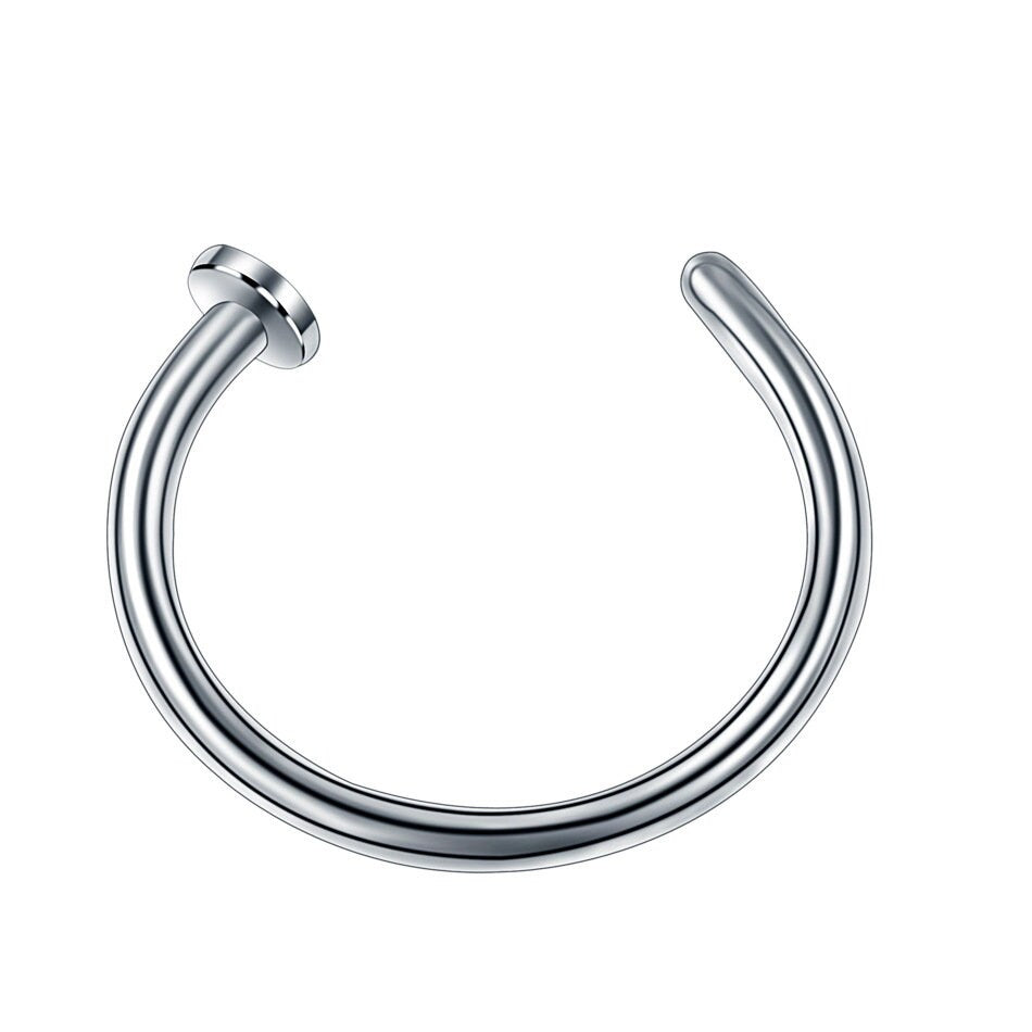 Fake Nose Ring, Faux Nose/Lip Hoop Piercing, 6mm 8mm 10mm, Gold, Silver, Rainbow, Blue, Black, Rose Gold, UK Seller, Same Day Despatch