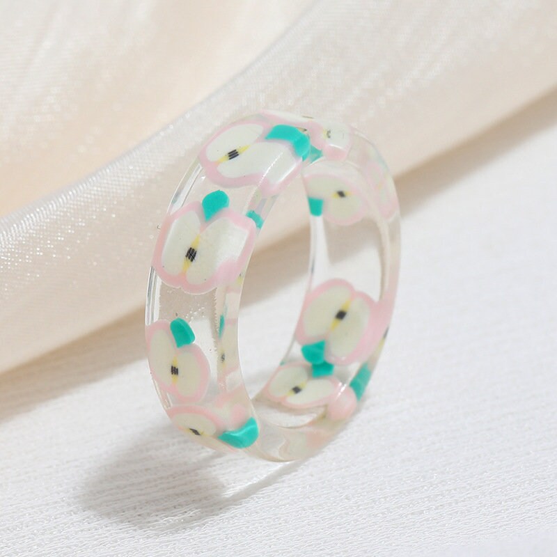 Fun Clear Fruity Resin Rings