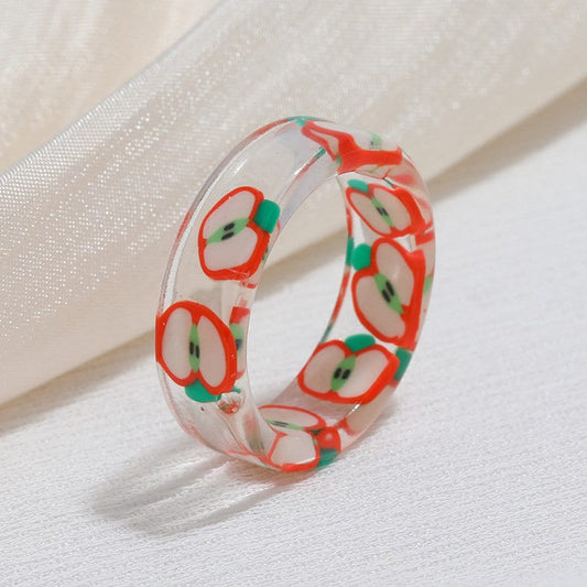 Fun Clear Fruity Resin Rings