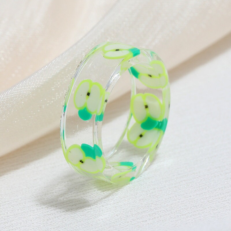 Fun Clear Fruity Resin Rings