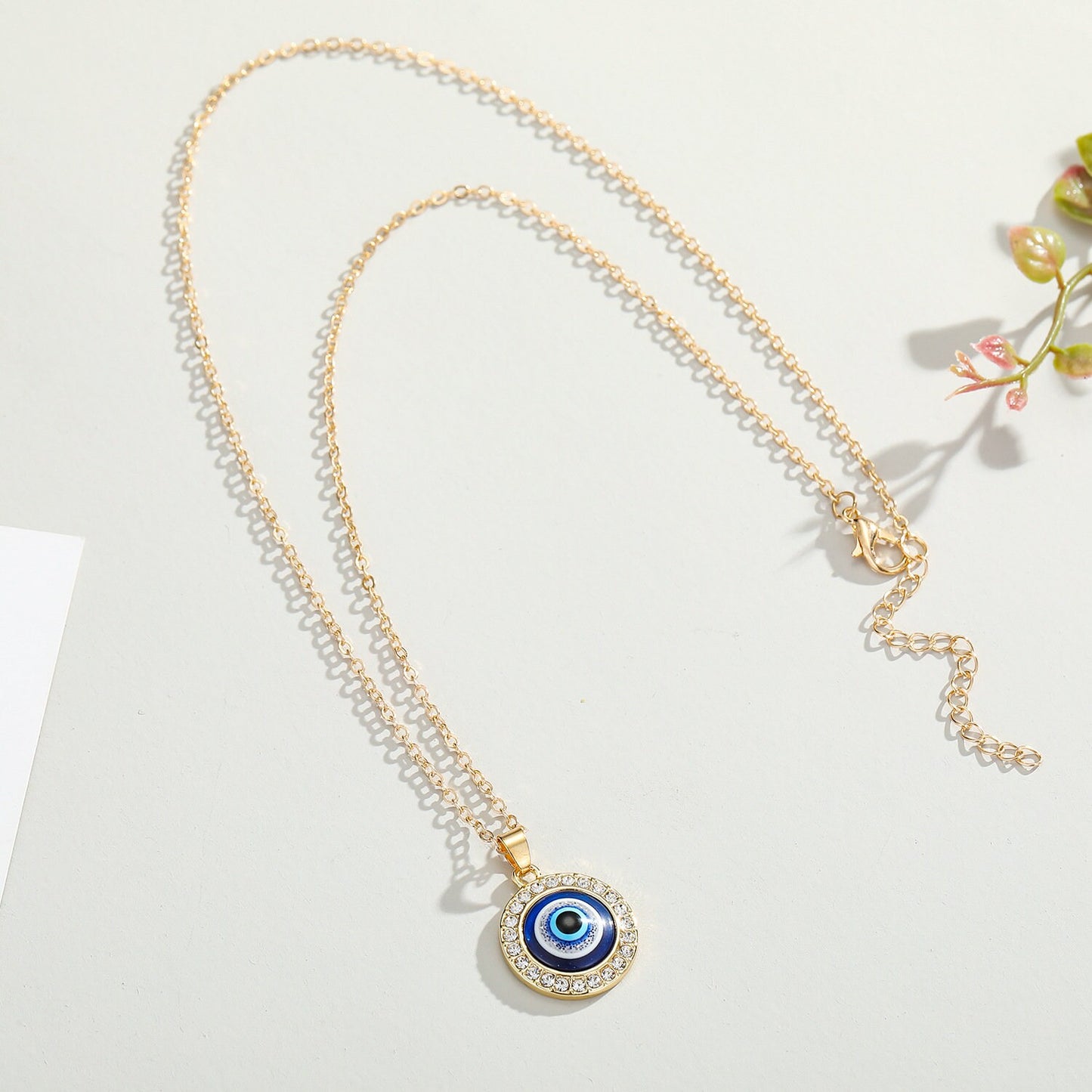 Gold And Silver Evil Eye Pendant Necklace