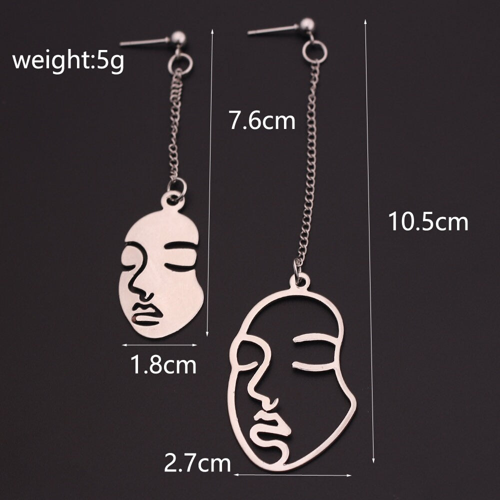 Abstract Face Silhouette Earrings