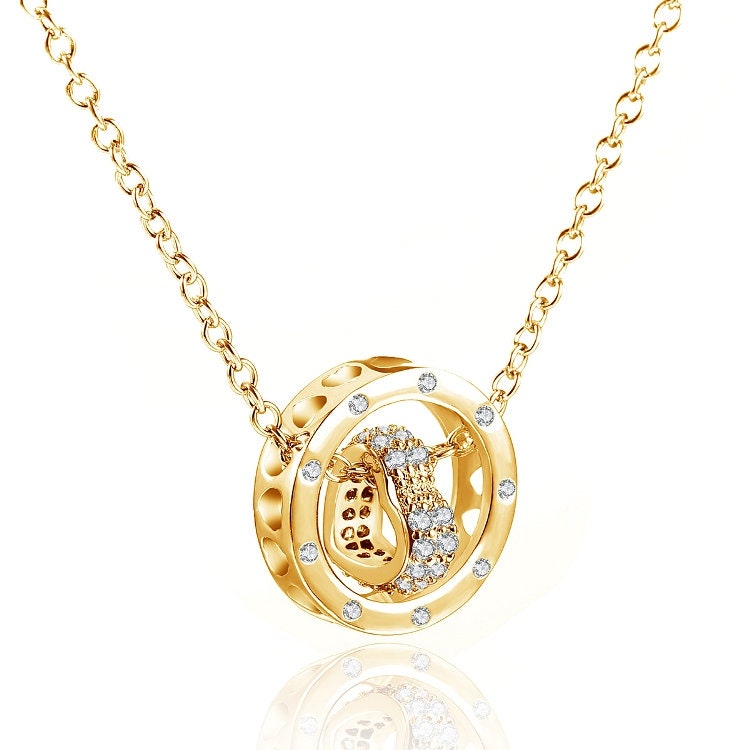 Gold And Silver Love Chain Necklace