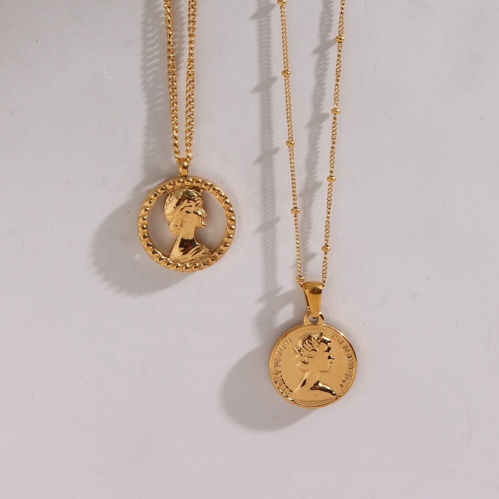 Stainless Steel Hollow Portraite Necklace