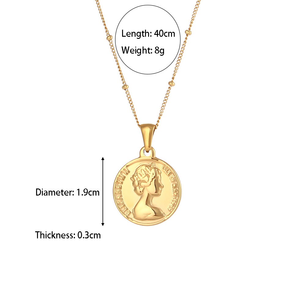 Stainless Steel Hollow Portraite Necklace