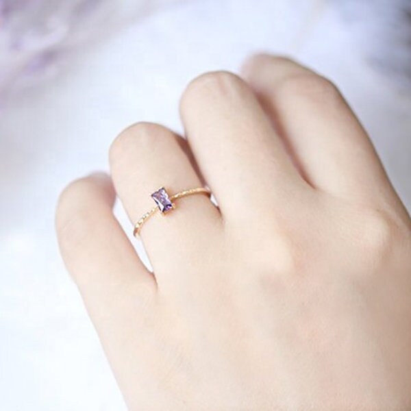 Purple Zircon Gemstone Ring