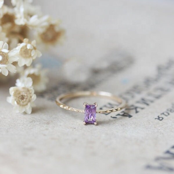 Purple Zircon Gemstone Ring