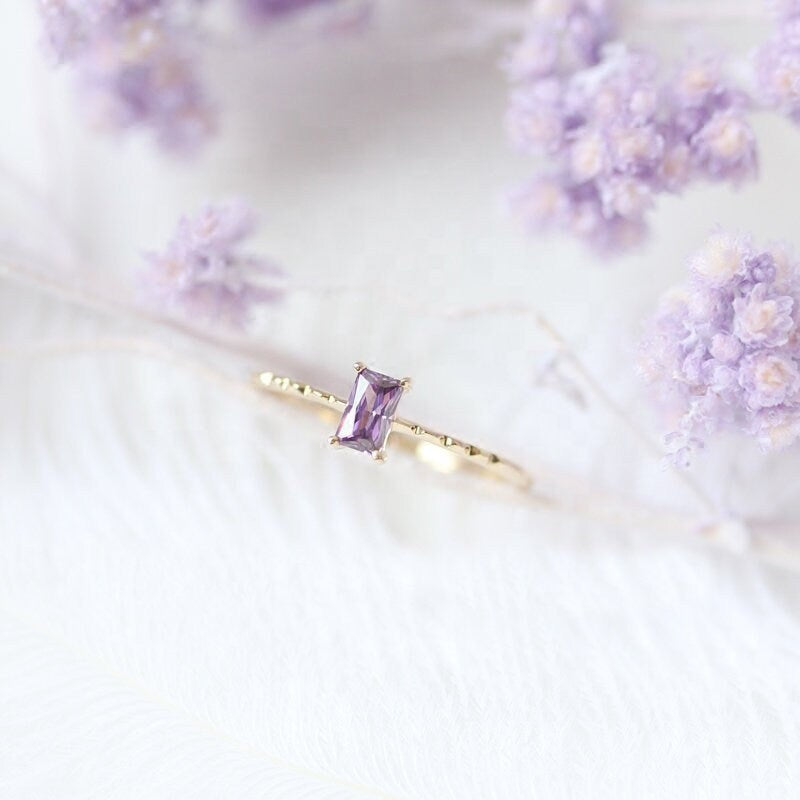 Purple Zircon Gemstone Ring
