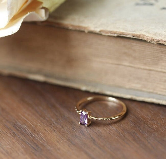 Purple Zircon Gemstone Ring