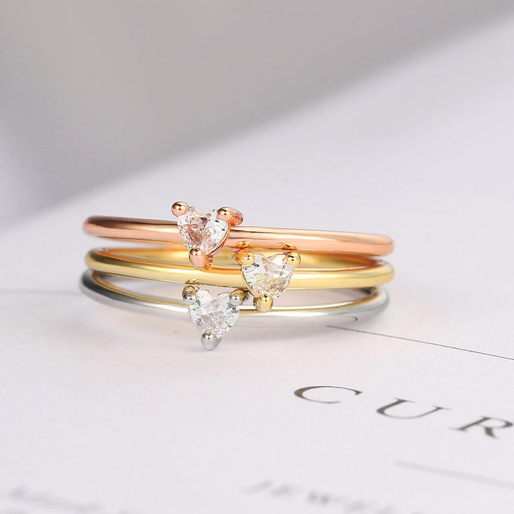 Geomentic Cubic Zircon Ring Rose Gold