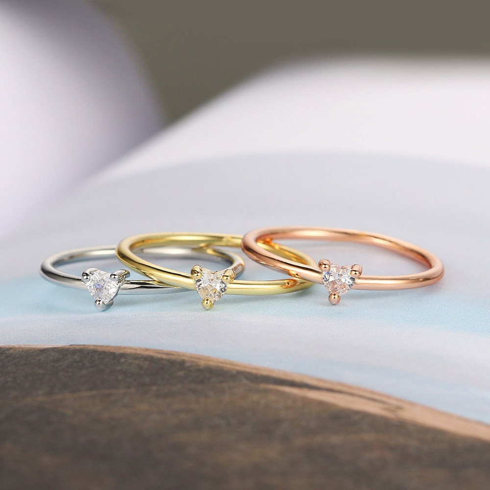 Geomentic Cubic Zircon Ring Rose Gold