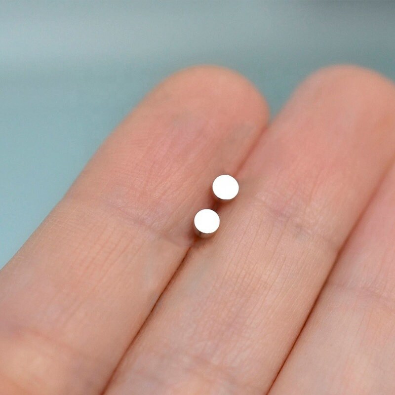 Gold Button Stud Earrings