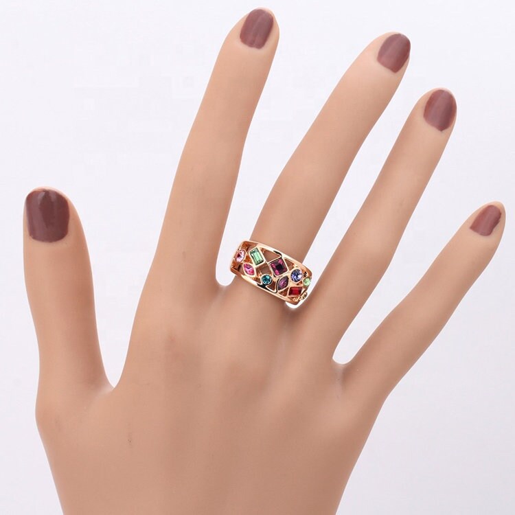 Gold Multistone Rainbow Ring