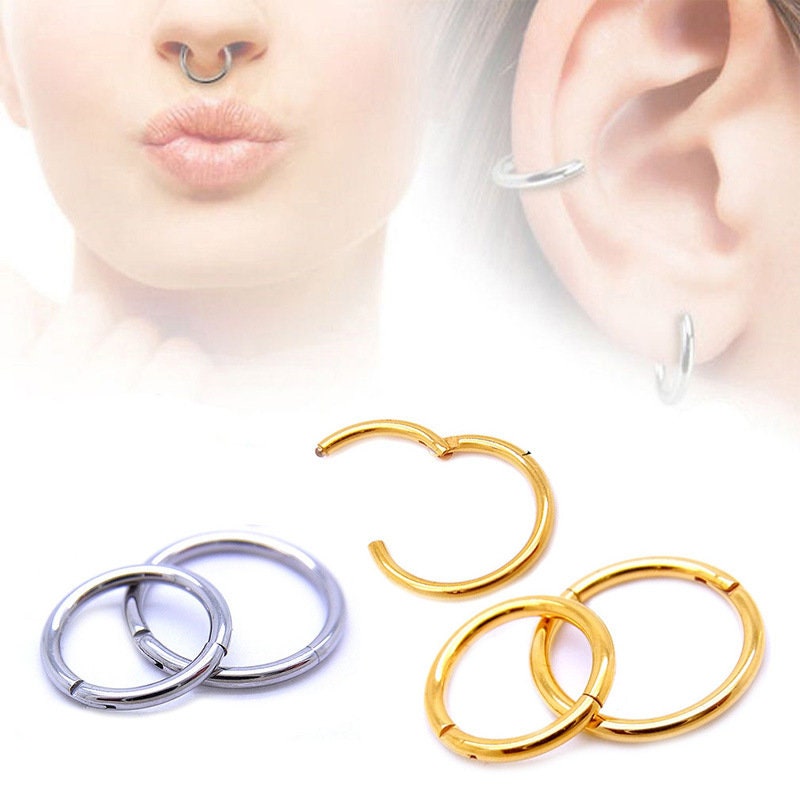 Septum Hinged Clicker Nose Ring