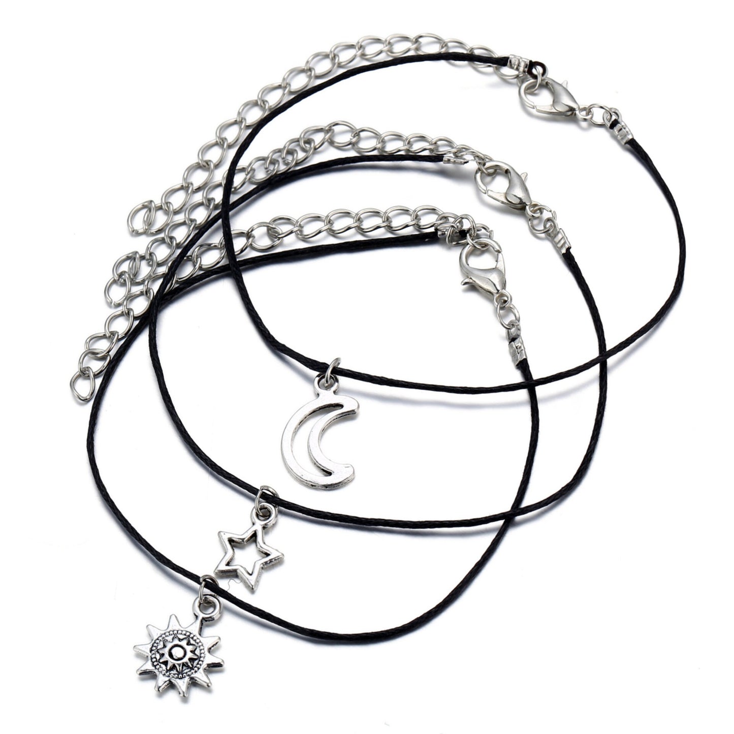 Sun Moon & Star Rope Anklet