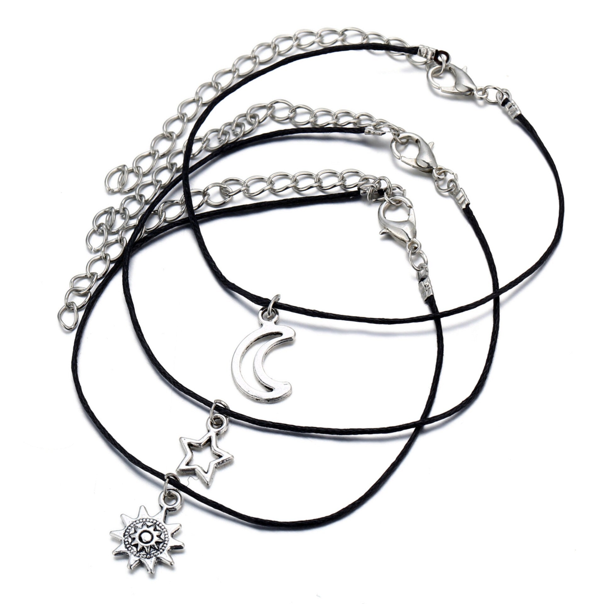 Sun Moon & Star Rope Anklet