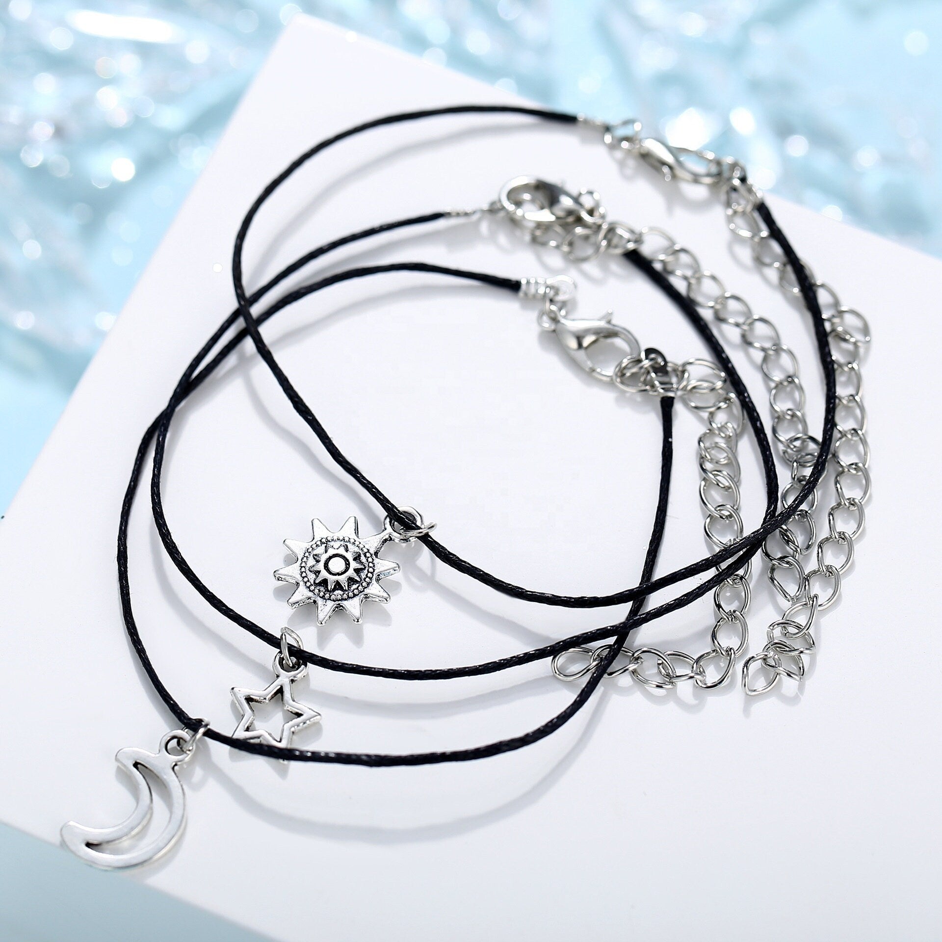 Sun Moon & Star Rope Anklet