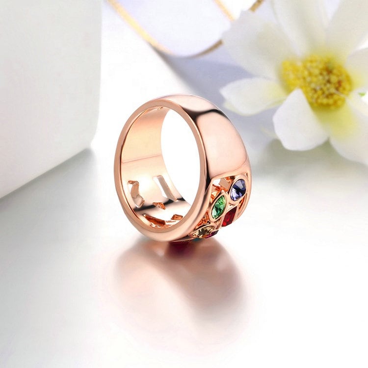 Gold Multistone Rainbow Ring