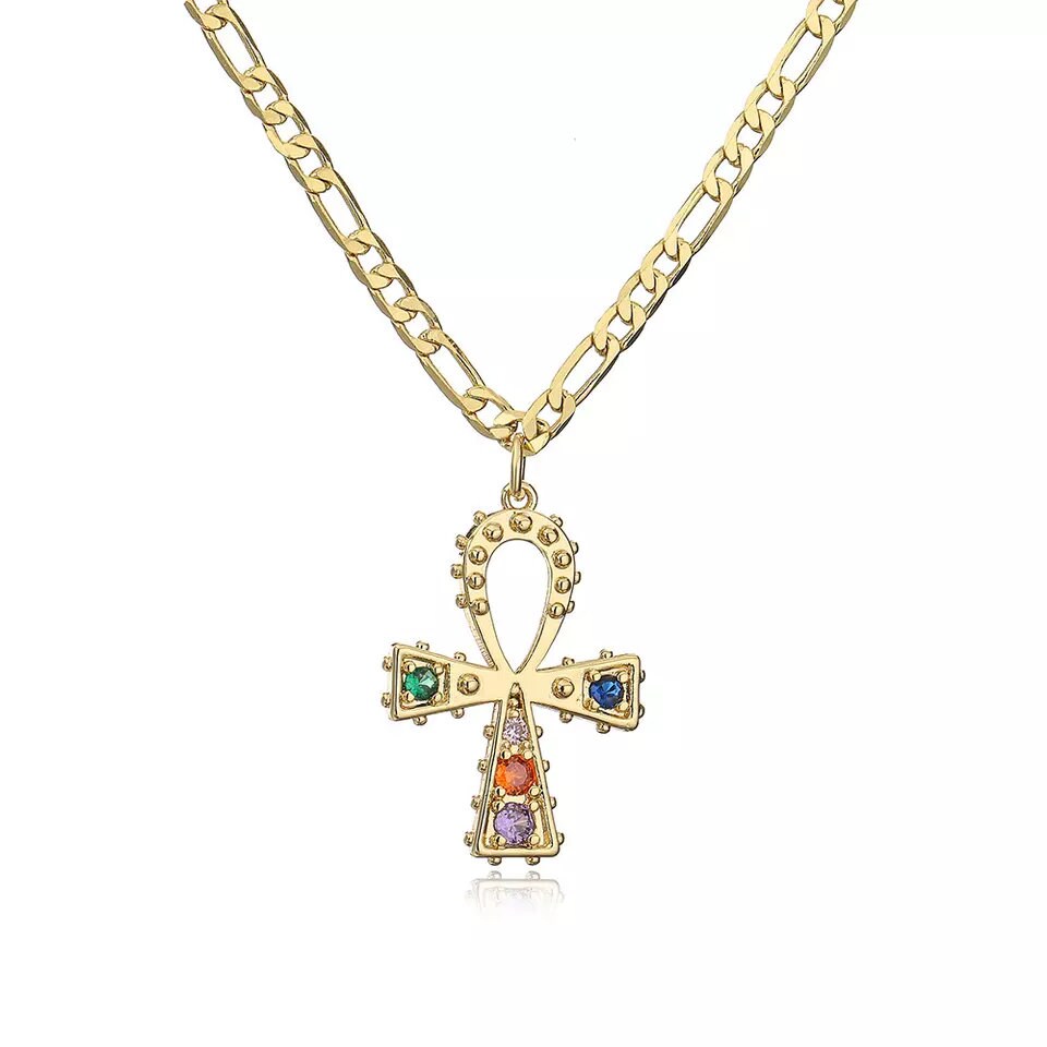 Ankh Gemstone Necklace