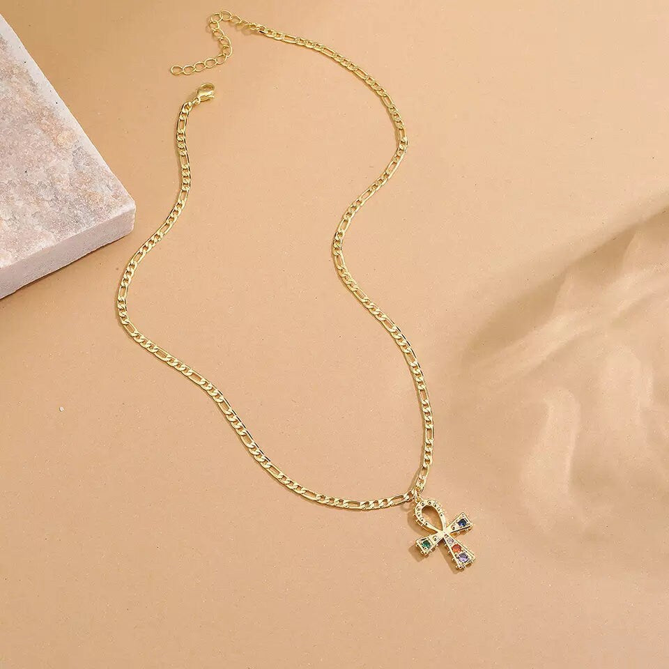 Ankh Gemstone Necklace