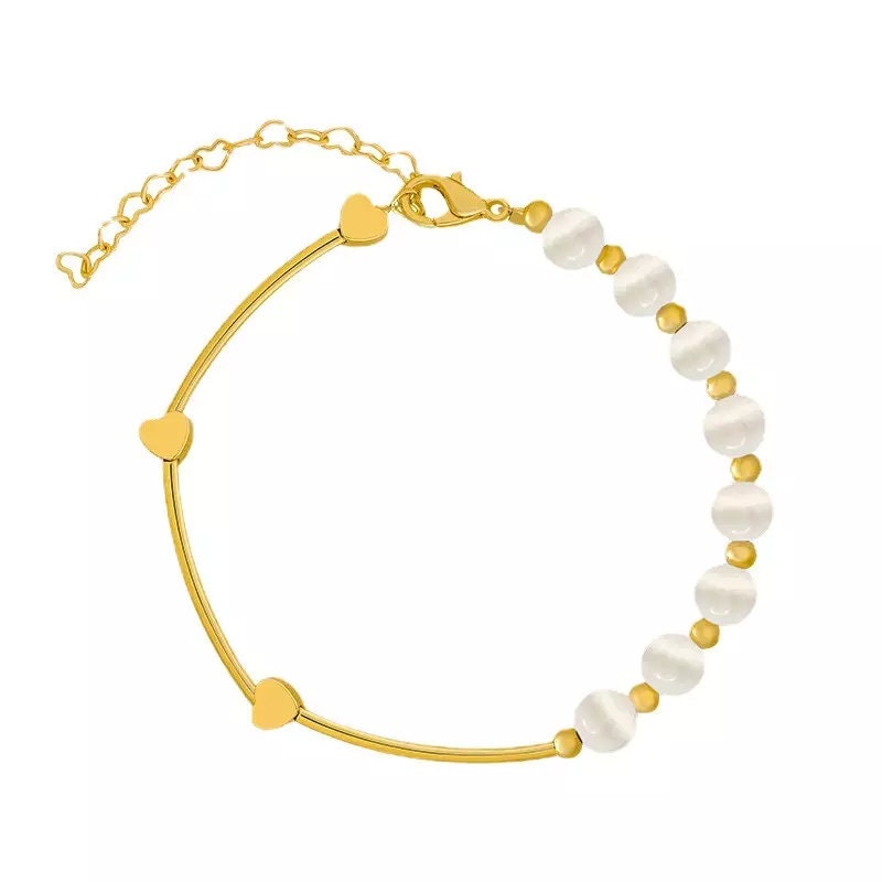 Pearl & Heart Bracelet/Anklet