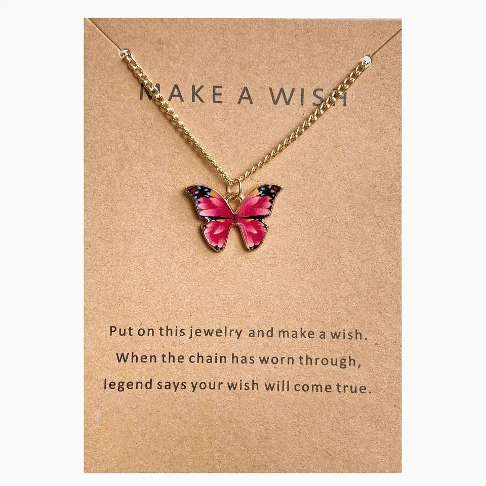 Butterfly Charm Make A Wish Neckalce