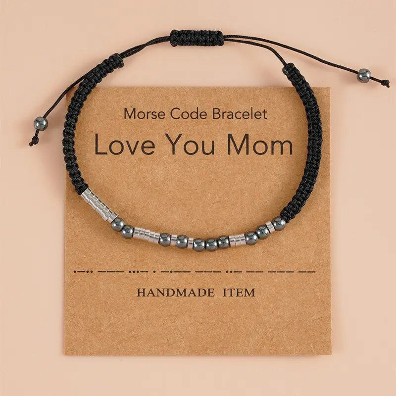 Love You Mom Morse Code Bracelet