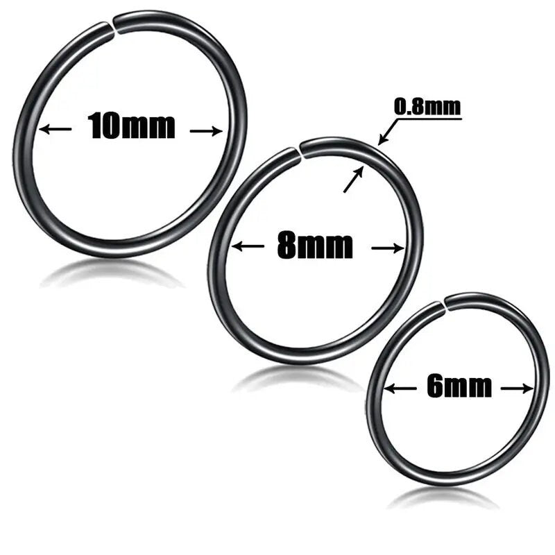 Nose Ring/Hoop, Helix Earring, 8mm & 6mm