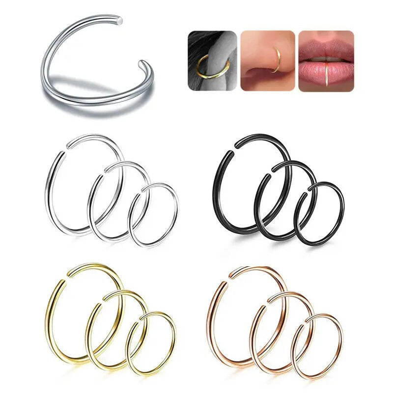 Nose Ring/Hoop, Helix Earring, 8mm & 6mm