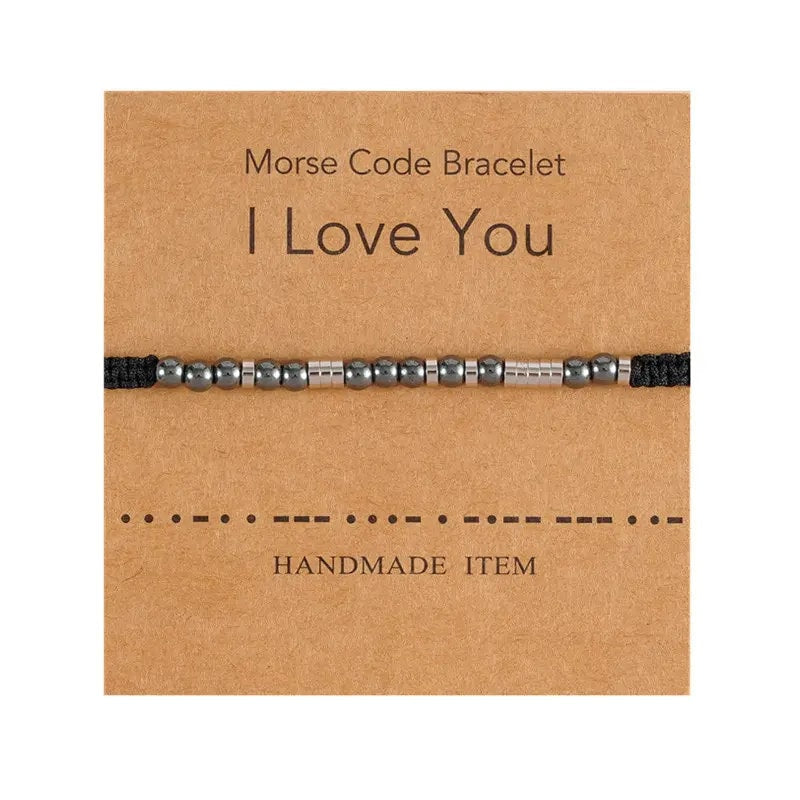 I Love You Morse Code Bracelet