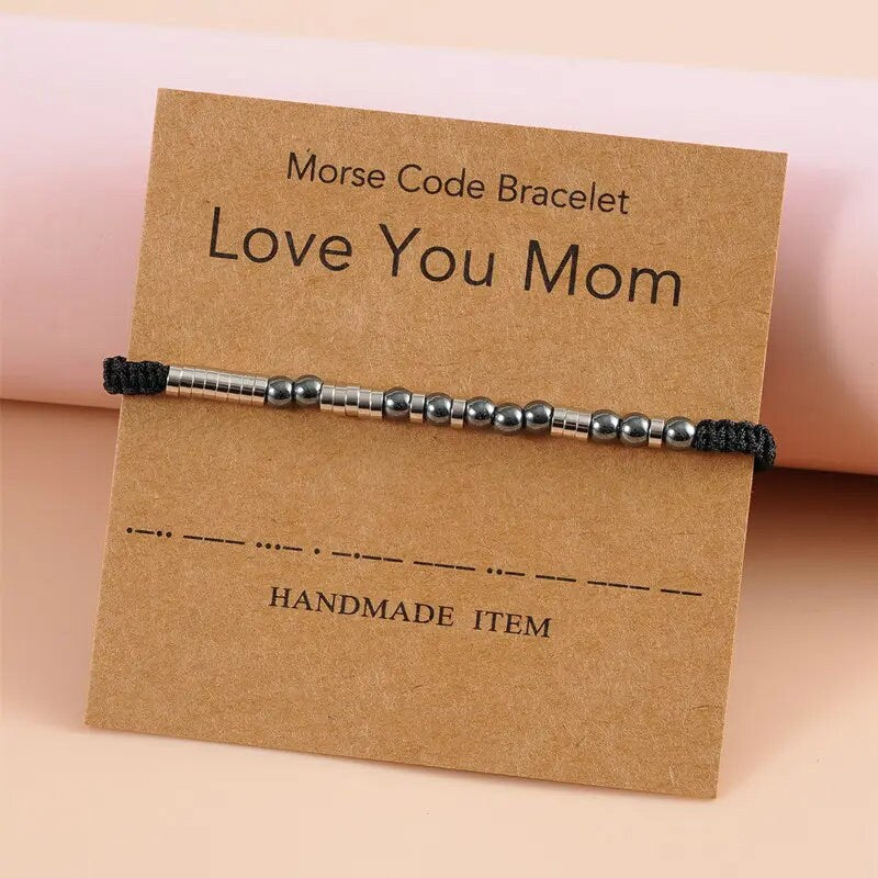 Love You Mom Morse Code Bracelet