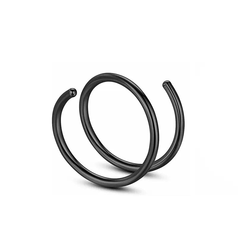 Double Nose Ring Piercing For Single Hole Noses