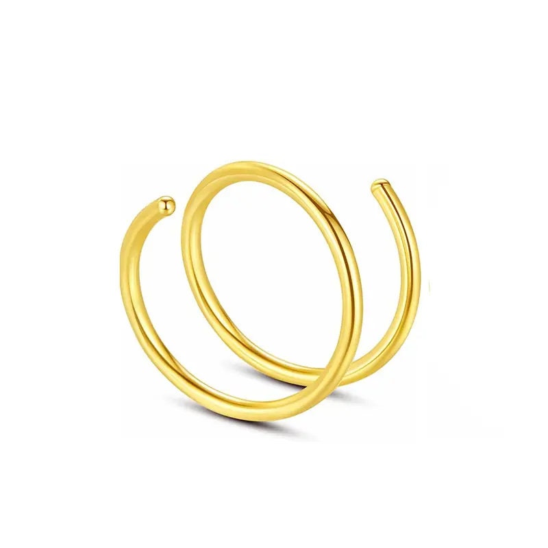 Double Nose Ring Piercing For Single Hole Noses