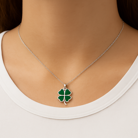 Lucky Four Leaf Clover Charm Neckalce