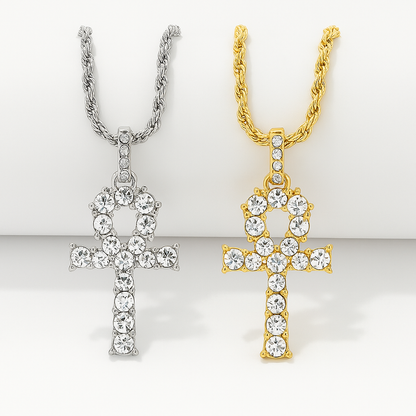 Iced Out Egyptian Ankh Necklace