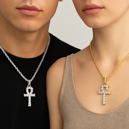 Iced Out Egyptian Ankh Necklace