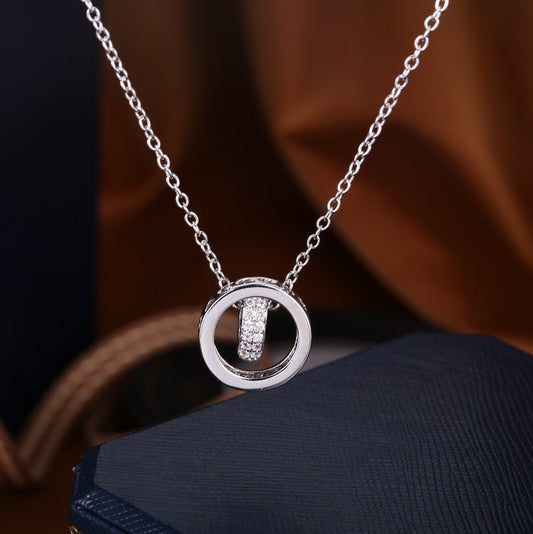 Gold And Silver Love Chain Necklace