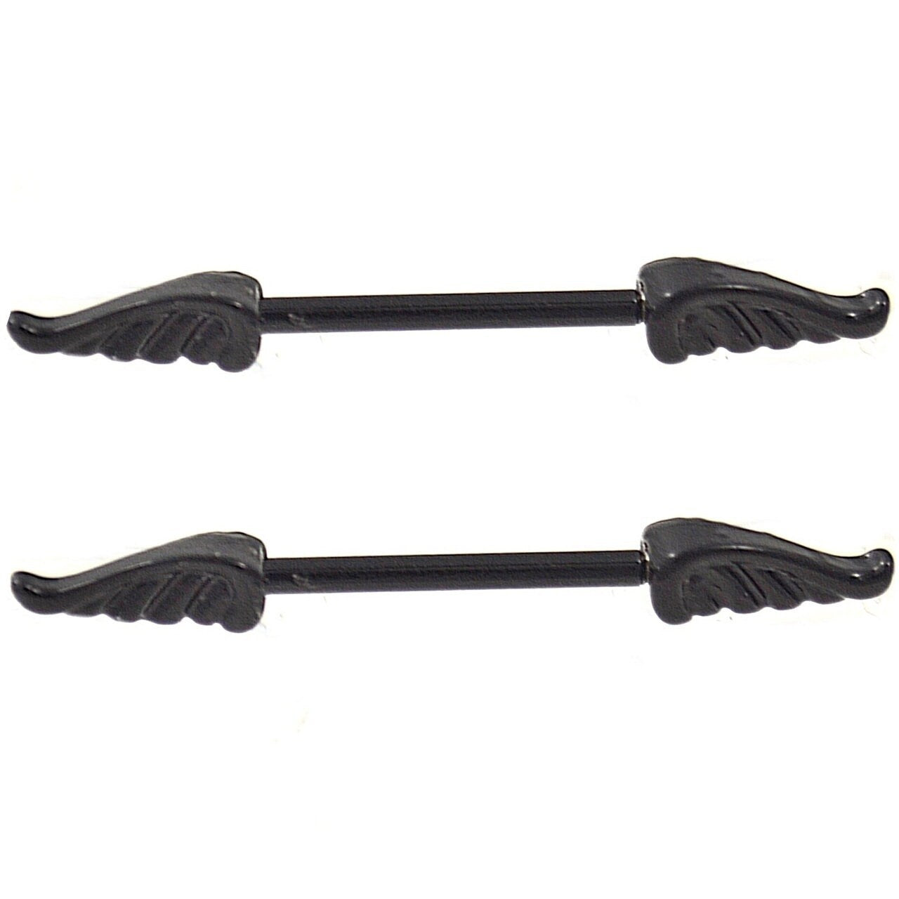 Winged Nipple Bar & Industrial Piercing, Silver, Black And Rainbow Colours