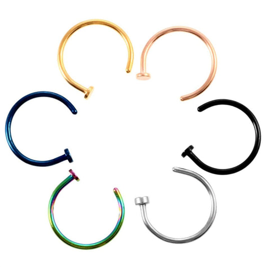 Fake Nose Ring, Faux Nose/Lip Hoop Piercing, 6mm 8mm 10mm, Gold, Silver, Rainbow, Blue, Black, Rose Gold, UK Seller, Same Day Despatch