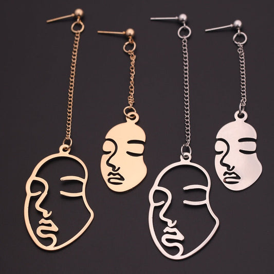 Abstract Face Silhouette Earrings