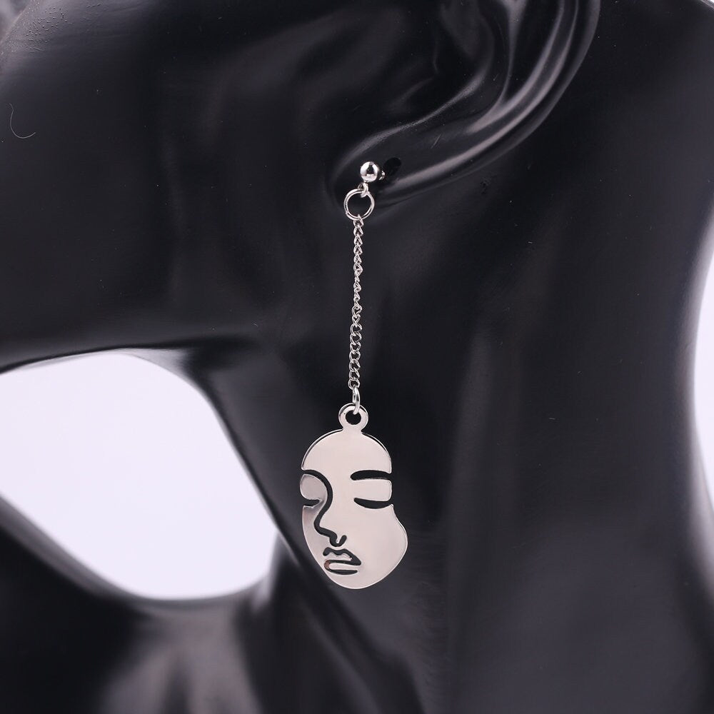 Abstract Face Silhouette Earrings