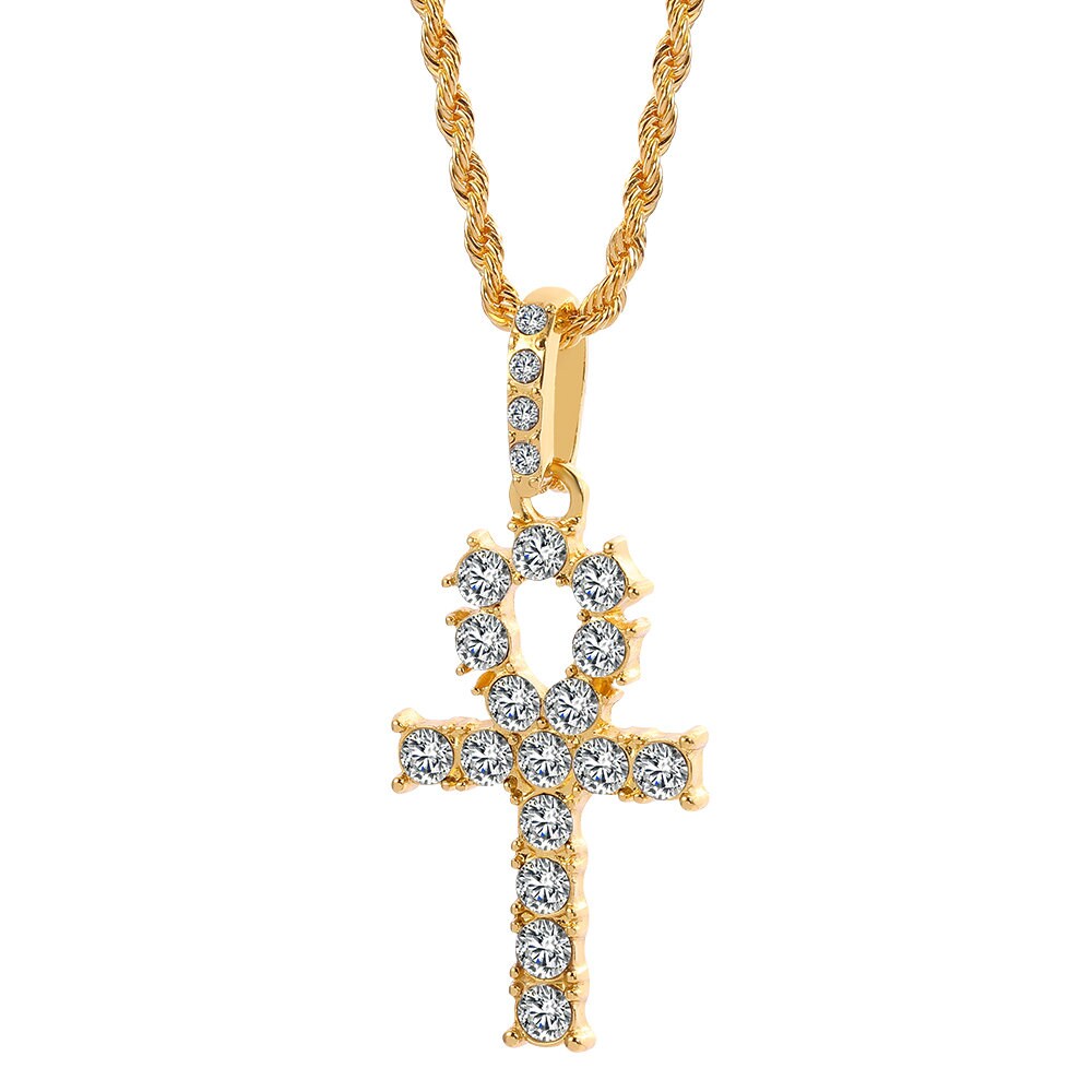 Iced Out Egyptian Ankh Necklace