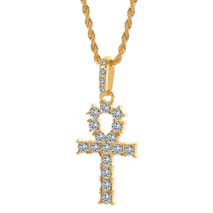 Iced Out Egyptian Ankh Necklace