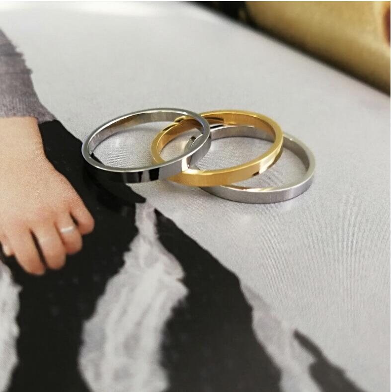 SIlver Stainless Steel Stacking Band Ring