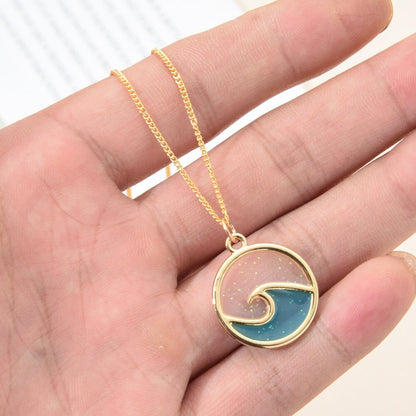 Gold Wave Ocean Necklace